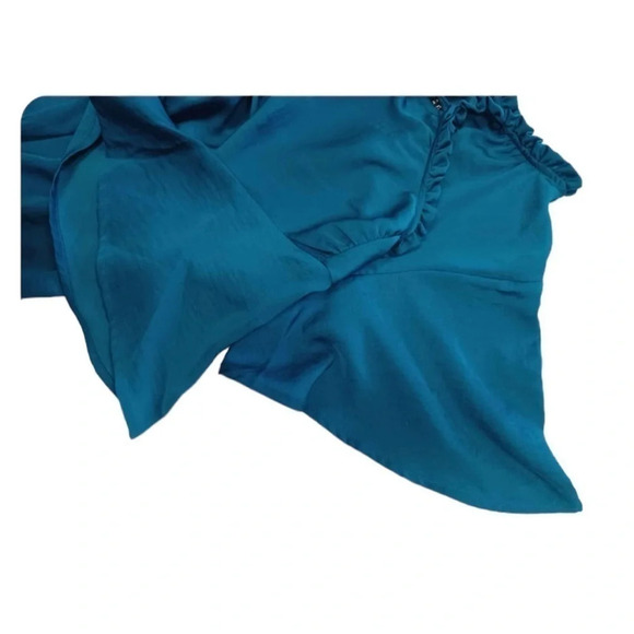 Nicole Miller Teal Green  Short Sleeve Tiered Dress Size Small - Picture 5 of 8